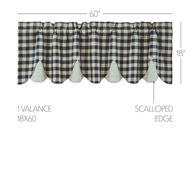 My Country Scalloped Layered Valance 18x60 - The Fox Decor